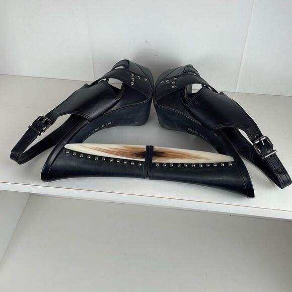 Studded Leather Slingback Platform Heels 7.5 - Picture 5 of 13